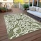 Homeroots 10' X 14' Green And Ivory Damask Washable Indoor Outdoor Area Rug 614430 - alternate 7