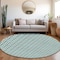 Homeroots 8' Teal Blue And Gray Round Geometric Washable Indoor Outdoor Area Rug 595603 - alternate 6