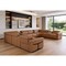Homeroots Chestnut Italian Leather Power Reclining U Shaped Twelve Piece Sectional With Console 634662 - alternate 6