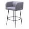 Homeroots Set of Two 31" Gray and Black Fabric and Steel Bar Height Bar Chairs, 2PK 571487 - alternate 1