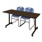 Regency Kobe Mobile T-Base Training Table W/ 2 Zeng Stack Chairs, 72 in W, 24 in L, Neo Walnut MKTRCC7224NW44BE - alternate 1