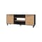 Homeroots 59" Black And Natural Wood Enclosed and Open Storage TV Stand 535164 - alternate 4