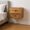 Homeroots 12" Brown Solid Wood Two Drawer Floating Nightstand 712837 - alternate 5