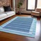 Homeroots 3' X 5' Sky Blue And Denim Blue Striped Washable Indoor Outdoor Area Rug 610504 - alternate 5