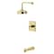 Kingston Brass Single-Handle Pressure Balanced Tub and Shower Faucet, Polished Brass KB6342CML - alternate 1