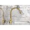 Kingston Brass Widespread Bathroom Faucet with Knurled Handle and Brass Pop-Up, Brushed Brass KS8927KNL - alternate 4