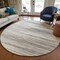 Homeroots 8' Ivory Brown And Gray Round Striped Washable Indoor Outdoor Area Rug 597255 - alternate 6