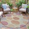 Homeroots 8' Salmon Ivory And Mauve Round Geometric Washable Indoor Outdoor Area Rug 630587 - alternate 3
