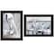 Homeroots Set Of Two Pelican Party Black Framed Coastal Wall Art, 2PK 407083 - alternate 1