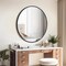 Simple Deluxe Black 30 Inch Large Circle Mirror, Black Circle Mirror Metal Frame, Round Wall Mounted Mirrors for 3A88MIROY30BLK01 - alternate 4