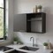 Homeroots 39in Black Wood Wall Mounted Accent Cabinet With Single Door 524971 - alternate 1