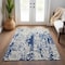 Homeroots 8' X 10' Navy Blue And Ivory Abstract Washable Indoor Outdoor Area Rug 612632 - alternate 5