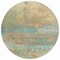 Homeroots 8' Wheat Sky Blue And Beige Round Abstract Washable Indoor Outdoor Area Rug 631463 - alternate 3