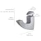 Dolle Scoop Maxi 4.9 in. H X 1.4 in. W X 4.1 in. D Silver Metal Shelf Clips 13350 - alternate 2
