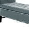 Homeroots 20" Slate Blue Upholstered Velvet Bench with Shoe Storage 530658 - alternate 5