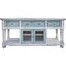 Homeroots 70" Blue and White Solid Wood Open shelving Distressed TV Stand 528735 - alternate 4