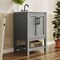Flash Furniture Vega 24in. Vanity w/Sink, Soft Close Doors & Open Shelf, Carrara Marble, Black Hardware, Gray/White FS-VEGA24-GY-HDBLK-GG - alternate 6