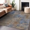 Homeroots 9' X 12' Navy Blue And Brown Abstract Washable Indoor Outdoor Area Rug 603597 - alternate 3