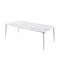 Homeroots 90" White and Silver Marble and Metal Dining Table 534374 - alternate 5