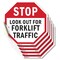 Signmission Stop Look Out for Forklift Traffic, 4 inch X 4 inch, Vinyl Decal, 5PK OC-D-5PACK-4-41 - alternate 1