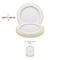 Smarty Had A Party 7" White with Gold Pearl String Round Disposable Plastic Salad Plates, 120PK 8877-WHG-CASE - alternate 5