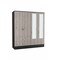 Homeroots 71" Light Oak and Black Four Door Wardrobe Closet with Mirrors 403743 - alternate 5