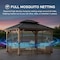 Sunjoy 10x12 ft. Wood Gazebo, Outdoor Patio Steel Hardtop Gazebo, Cedar Framed Wooden Gazebo, Dark Brown A1020326Q0 - alternate 8