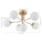 Jonathan Y Olivier Parisian 24" 6-Light Globe Modern Industrial Iron Bistro LED Semi Flush Mount, Gold JYL9542A - alternate 6
