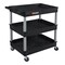 Luxor Utility Cart with Deep Lipped Plastic Shelves, 400 lb Load Capacity, 3 Shelves, 32 in L, 24 in W BKTC111GY - alternate 4