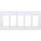 Lutron Designer Wall Plates, Number of Gangs: 5 Thermoset, Gloss Finish, White CW-5-WH - alternate 1