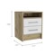 Homeroots 20" White And Natural Wood Two Drawer Nightstand 534900 - alternate 4