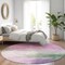 Homeroots 8' Lilac Lavender And Green Round Abstract Washable Indoor Outdoor Area Rug 611272 - alternate 6
