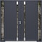 Vdomdoors Aluminum Double Doors Cynex 6777 Grey 2 Sidelights Mirrored Clear Glass Modern Painted 100x96 (W14+ CYNEX6777DEXD-GRE-W14+72+14xH96-LH-I - alternate 1
