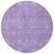 Homeroots 8' Plum And Lavender Round Floral Washable Indoor Outdoor Area Rug 604679 - alternate 5