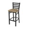 Holland Bar Stool Co 30" Stationary Bar Stool, Black Wrinkle, Canter Sand Seat 40030BW013 - alternate 1