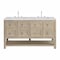 James Martin Vanities Breckenridge 60 in. Double Vanity, Whitewashed Oak, w/ 3 CM Ethereal Noctis Quartz Top 330-V60D-WWO-3ENC - alternate 1