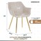 Leisuremod Markley Modern Leather Dining Arm Chair With Gold Metal Legs Light Grey, 4PK ECG26LGR4 - alternate 5