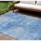 Homeroots 10' X 14' Denim Blue And Sky Blue Nautical Washable Indoor Outdoor Area Rug 581730 - alternate 1