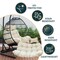 Leisuremod 2-Person Hanging Egg Chair Cushion, Weather-Resistant, Headrest & Zippered Cover ES52C-BG - alternate 4