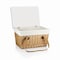 Picnic Time Family Of Brands Canasta Grande Wicker Basket, Beige Canvas with Brown Lid 119-00-190-000-0 - alternate 3