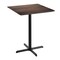 Flash Furniture 36" Square Tabletop, Seamless Surface Technology, Dark Brown with 30" x 30" Black Bar Height X-Base ST-SQ36-WBR-T3030B-GG - alternate 1