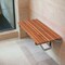 Homeroots 28" Brown Premium Wall Mount Teak Shower Bench 402210 - alternate 3