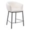 Homeroots 26" Ivory and Black Shearling and Steel Counter Height Bar Chair 555759 - alternate 5