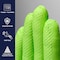 Safety Zone Nitrile Powder Free 9 mil Pyramid Grip Gloves - Neon Green, Lrg - Box of 100 GL-NT107NGFL - alternate 4