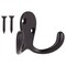 Prosource Coat and Hat Hook, 22 lb, 2-Hook, 7/8 in Opening, Zinc, Oil-Rubbed Bronze 23263ORBB3L-PS - alternate 1
