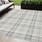 Homeroots 5' X 8' Silver And Gray Plaid Washable Indoor Outdoor Area Rug 601369 - alternate 1