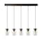 Jonathan Y Gaines 33.25" 5-Light Farmhouse Industrial Iron Mason Jar Linear LED Pendant, Oil Rubbed Bronze/Clear JYL7803A - alternate 7
