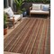 Homeroots 5' X 8' Rust Taupe And Gray Striped Washable Indoor Outdoor Area Rug 616383 - alternate 1