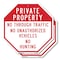 Signmission Private Property No Through Traffic, 10 inch X 10 inch, Aluminum Metal Signs, 2PK OC-A-2PACK-10-156 - alternate 1
