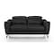 Homeroots Urban 65in Black Leather Adjustable Headrest Loveseat 480896 - alternate 1